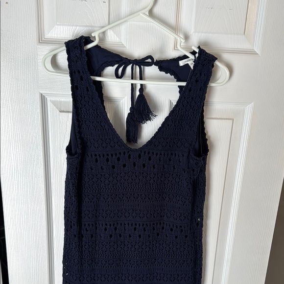 Crochet Navy Blue Sleeveless Dress - Picture 10 of 10